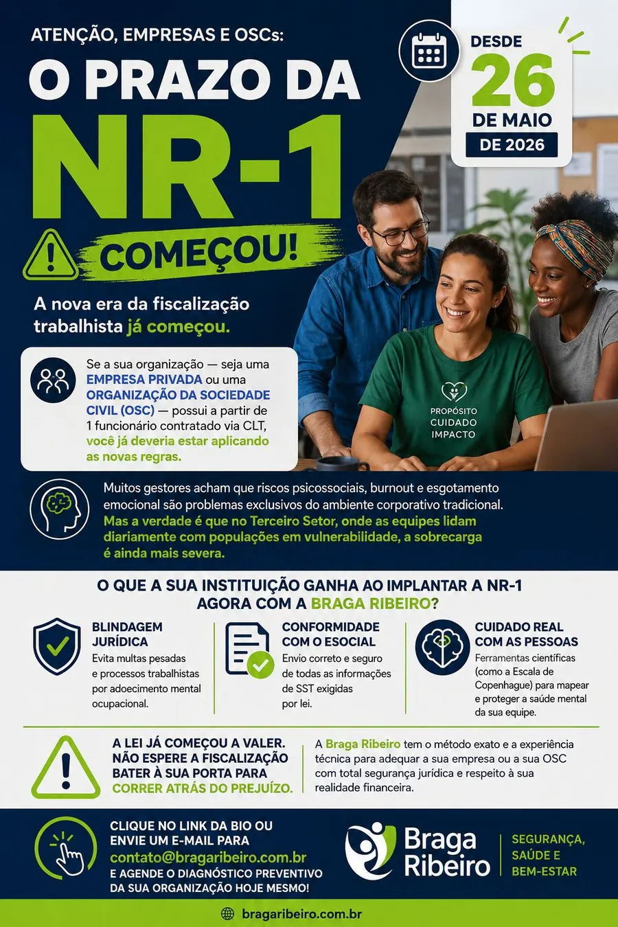 Informativo Braga Ribeiro sobre NR-1 e riscos psicossociais